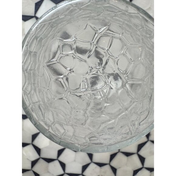 Set Of 6 Vintage Crackle Glass Juice Glasses 4" x 3" Clear Textured Drinkware - Picture 4 of 7